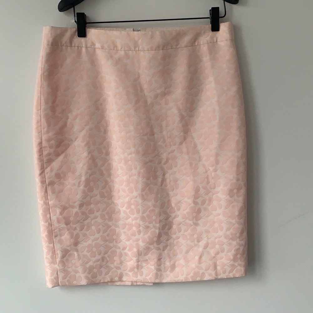 J Crew blush floral pencil skirt